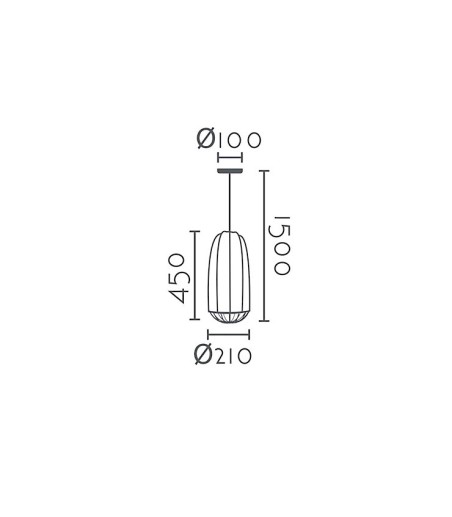Lámpara de techo colgante MD1087-BK - Ineslam