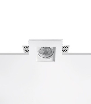 Foco empotrable invisible de escayola Amber GU10 - Ineslam - 100x100 mm