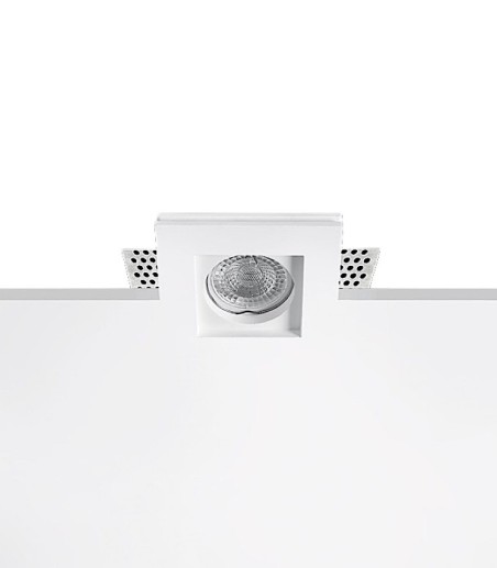 Foco empotrable invisible de escayola Amber GU10 - Ineslam - 100x100 mm