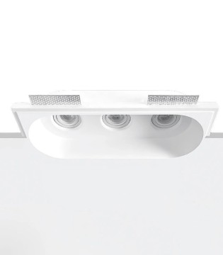 Empotrable invisible Rock 2 triple de escayola GU10 - 406x170 mm