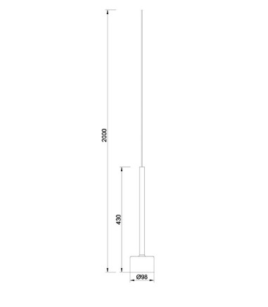 Dimensiones Lámpara colgante Tonic 1L LED c/base - Mantra