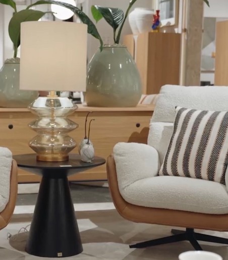 ZIG ZAG · Lámpara de mesa salón ámbar · VP Interiorismo