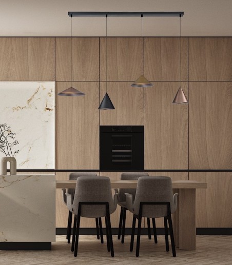 Lámpara comedor moderna colgante lineal Cono LED 20W - Mantra