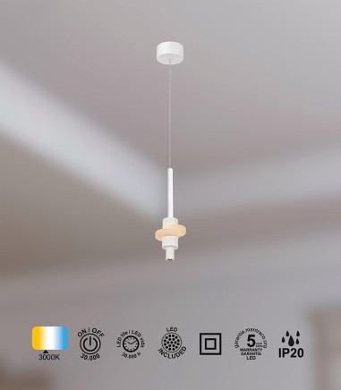 Características Lámpara colgante Betty blanco LED 7W alabastro - Mantra 9425