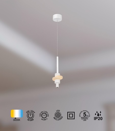 Características Lámpara colgante Betty blanco LED 7W alabastro - Mantra 9425