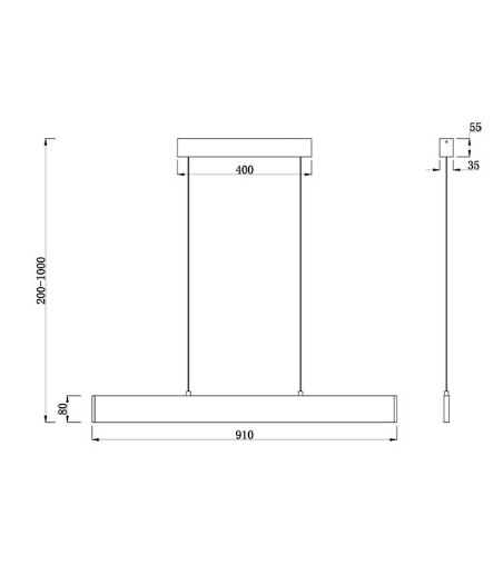 Dimensiones Lámpara colgante lineal LED Step 23W 91cm - Maytoni