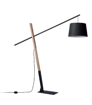 Lámpara de pie madera-pantalla ML2262-BK NEGRO - Ineslam