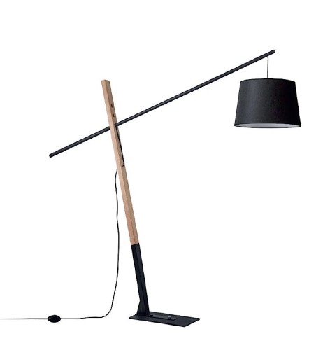 Lámpara de pie madera-pantalla ML2262-BK NEGRO - Ineslam