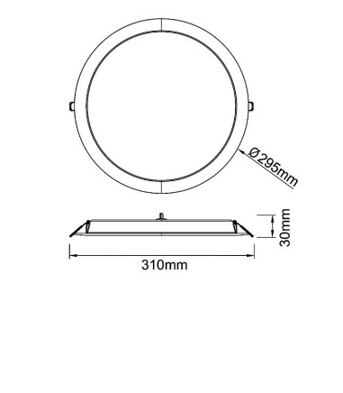 Dimensiones Downlight Eilat LED CCT 24w 2400lm - Mantra