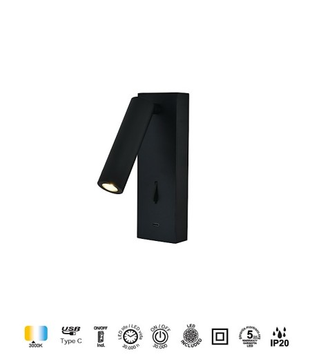 Cracterísticas Aplique de lectura Tarifa lll negro 8985 USB-C - Mantra