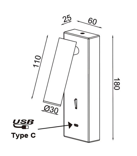 Dimensiones Aplique con lector Tarifa lll USB-C - Mantra