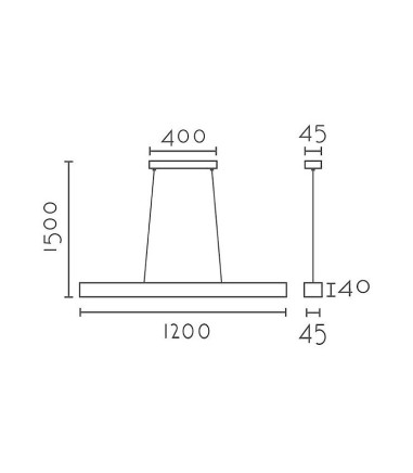 Dimensiones Lámpara de techo lineal madera MD2433-NAT LED - Ineslam