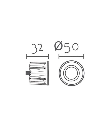 Dimensiones Módulo bombilla LED Ø50 mm techo poco fondo 7W  X1A7 SLIM