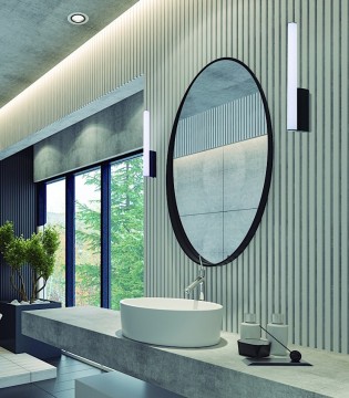 Aplique de pared baño Antiga negro IP44 - Mantra 2