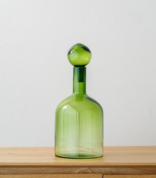 Botella vidrio Neme verde - VP Interiorismo