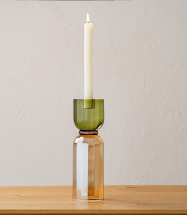 Candelabro Clea champagne, burdeos y verde - VP Interiorismo