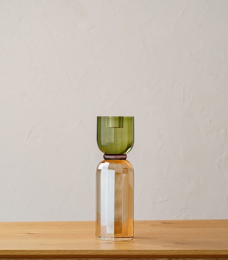 Candelabro Clea champagne, burdeos y verde - VP Interiorismo