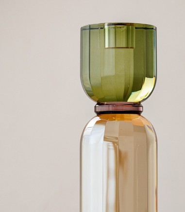 Candelabro Clea champagne, burdeos y verde - VP Interiorismo
