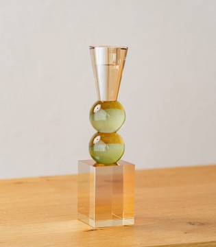 Candelabro Bia champagne y verde - VP Interiorismo 2