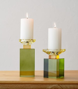 Candelabro Tao verde ámbar y lima pequeño - VP Interiorismo 2