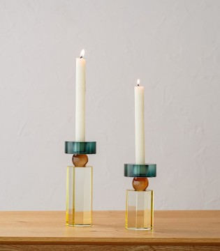 Candelabro Elvi lima, ámbar y turquesa pequeño - VP Interiorismo 2