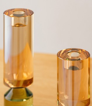 Candelabro Isen verde y champagne pequeño- VP Interiorismo 2