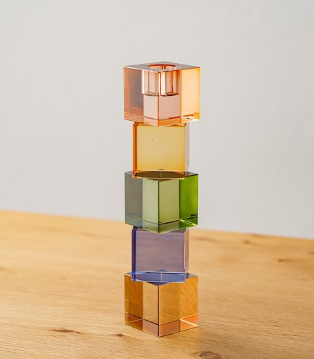 Candelabro de cristal multicolor Elta  grande - VP Interiorismo