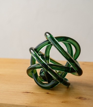 Set 2 piezas vidrio Nudo ámbar y verde - VP Interiorismo