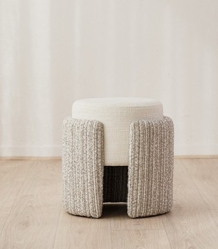 Set 2 pufs Minia piedra y gris - VP Interiorismo