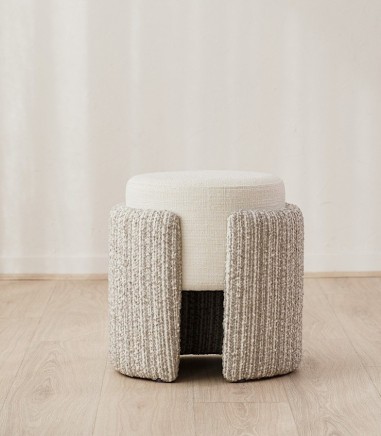 Set 2 pufs Minia piedra y gris - VP Interiorismo