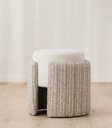Set 2 pufs Minia piedra y gris - VP Interiorismo