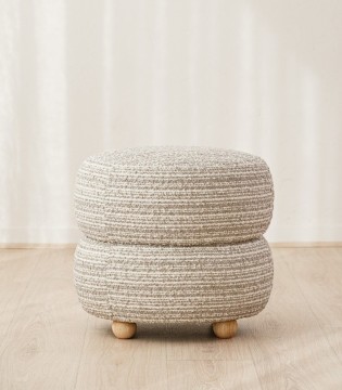 Set 2 pufs Marcel gris y beige - VP Interiorismo