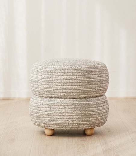 Set 2 pufs Marcel gris y beige - VP Interiorismo