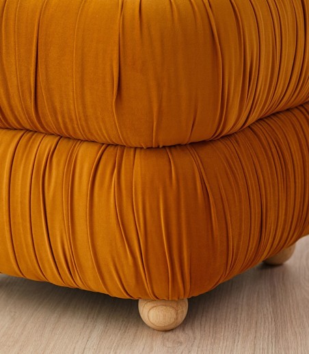 Set 2 pufs Nona beige y naranja oscuro - VP Interiorismo