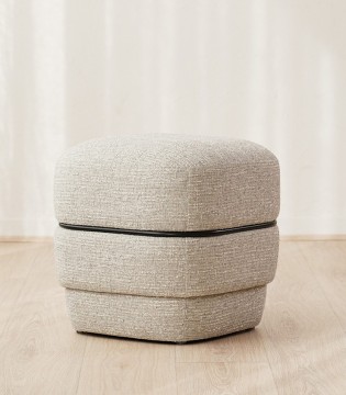 Set 2 pufs Elis gris y beige - VP Interiorismo 2