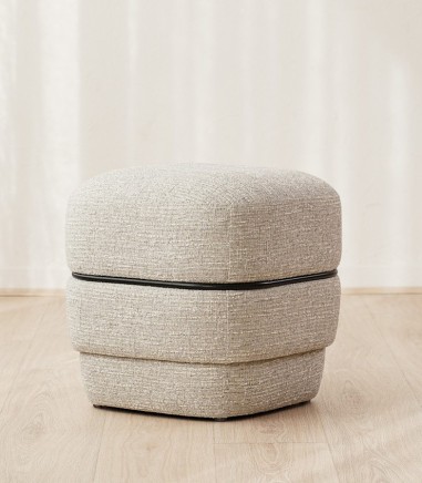 Set 2 pufs Elis gris y beige - VP Interiorismo
