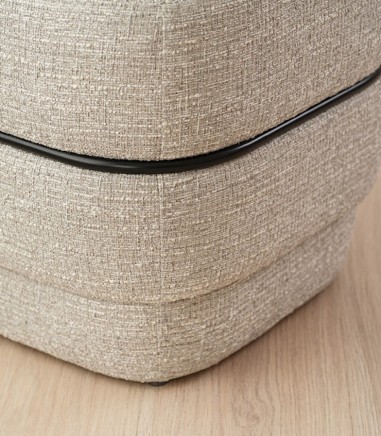 Set 2 pufs Elis gris y beige - VP Interiorismo