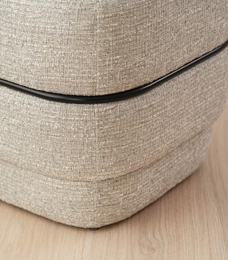 Set 2 pufs Elis gris y beige - VP Interiorismo