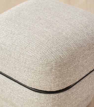 Set 2 pufs Elis gris y beige - VP Interiorismo