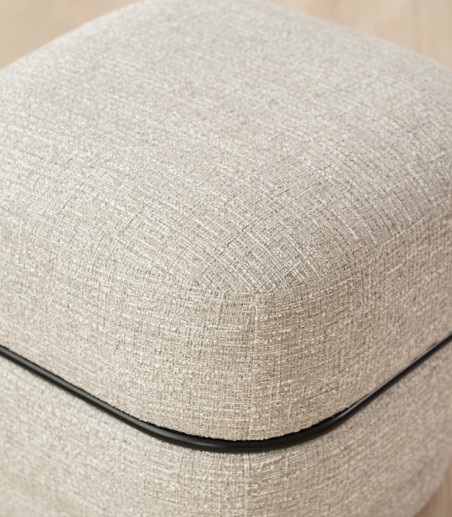 Set 2 pufs Elis gris y beige - VP Interiorismo