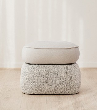 Set 2 pufs Duna piedra y gris - VP Interiorismo