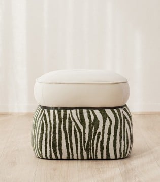 Set 2 pufs Duna marfil y verde - VP Interiorismo