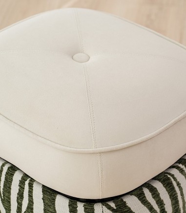 Set 2 pufs Duna marfil y verde - VP Interiorismo
