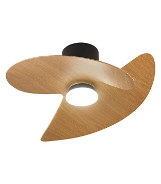 ONA ventilador de techo negro/madera LED silencioso DC 70 cm | Mantra
