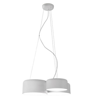 Lámpara colgante POT triple blanca 5 luces E27 moderna | Ole Lighting