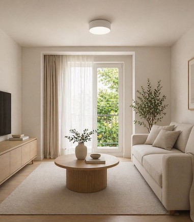 Sala de estar con Plafón de techo POT Ø31 cm moderno 2E27 | Olé Lighting