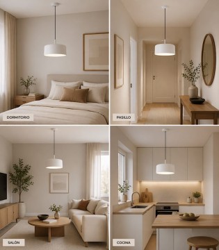 Lámpara colgante POT 31 cm blanco moderna E27 | Olé Lighting 2