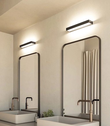 Baño con Aplique LED 45 cm luz indirecta IP44 CCT MB1551-BK - Ineslam
