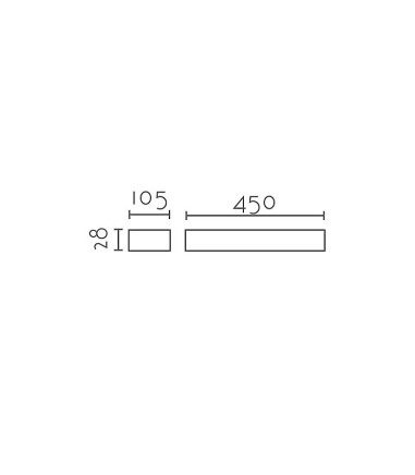 Dimensiones: Aplique LED baño 45 cm luz indirecta IP44 CCT MB1551 - Ineslam