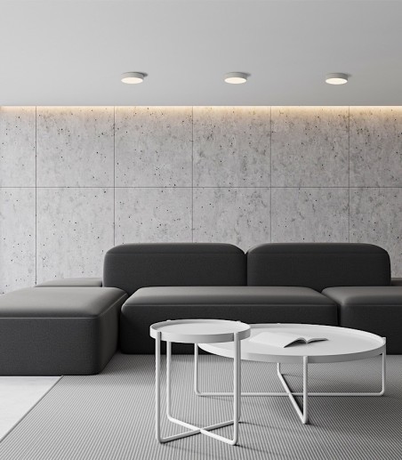 Sala de estar con plafones de techo London 200 blanco - ACB